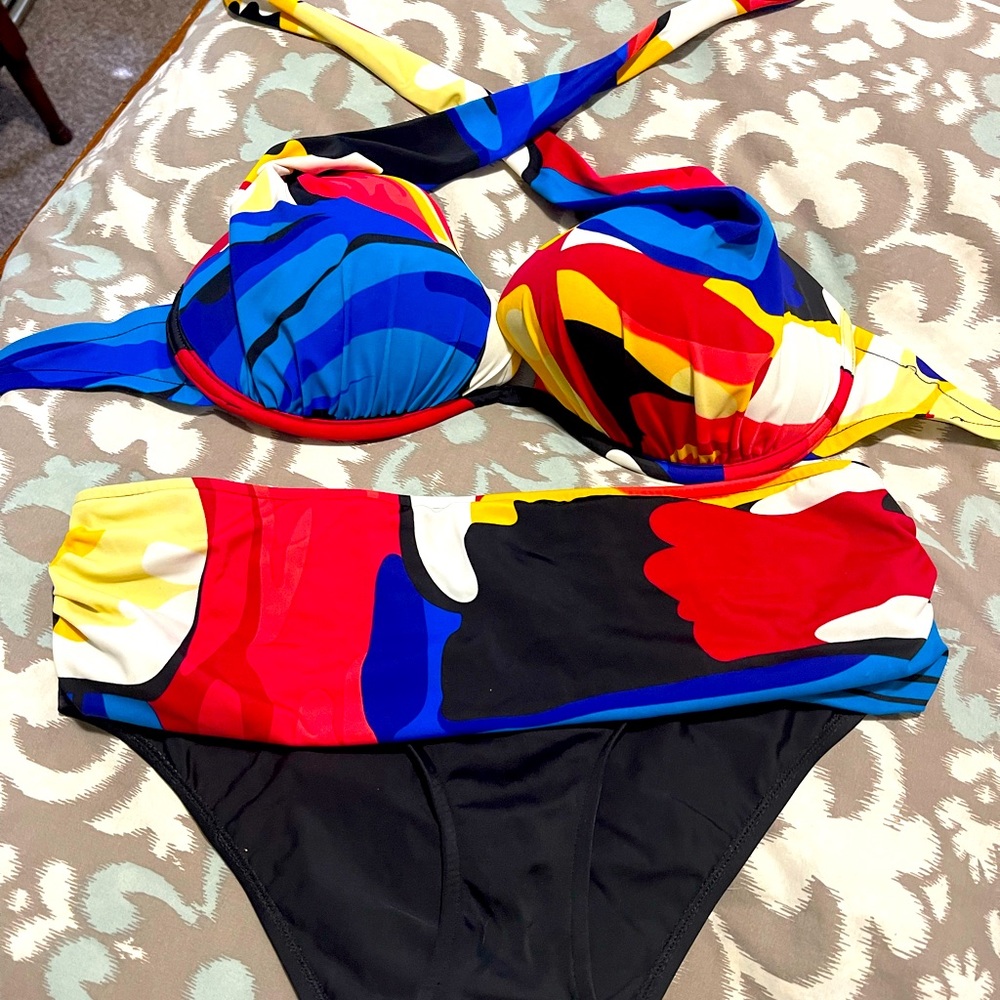 Venus 2 piece multi color two piece swim suit